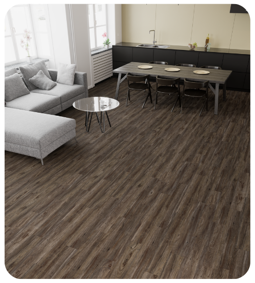 cool toned LVT in dining room